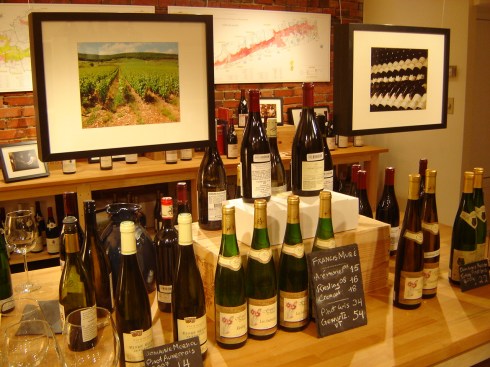 The center island at Ansonia Wines.